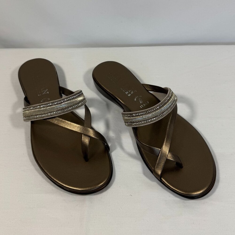 ITALIAN SHOEMAKERS - LANNA FLAT SANDAL – 9 - BRONZE
